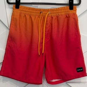 Hurley Men’s Orange to Red Ombre Swim Trunks